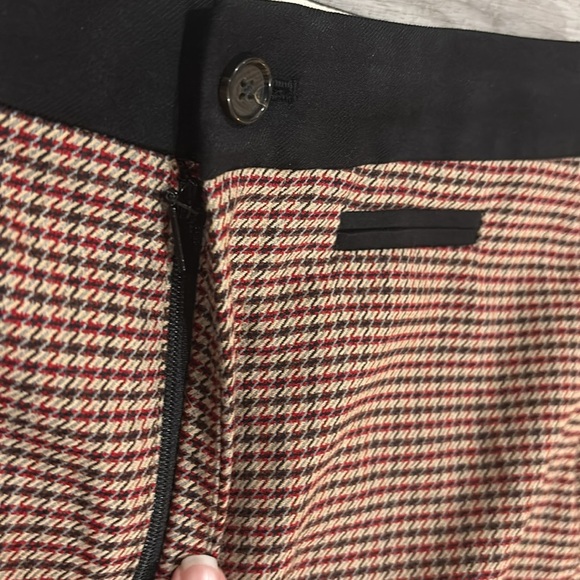 $350 GREY JASON WU Milano Stretch Skinny Pants Houndstooth Plaid Red Multi 4 - Picture 5 of 9